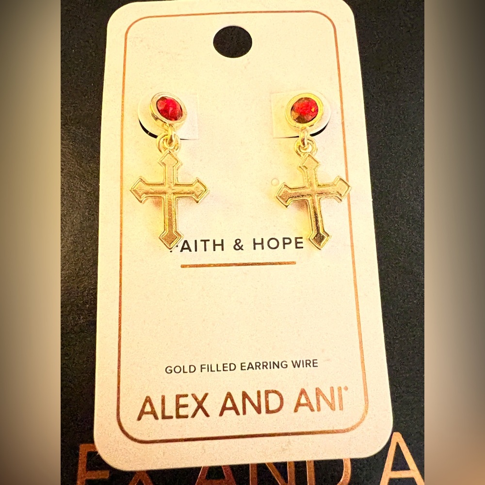 Alex & Ani - Faith & Hope - Cross Earrings - NWT